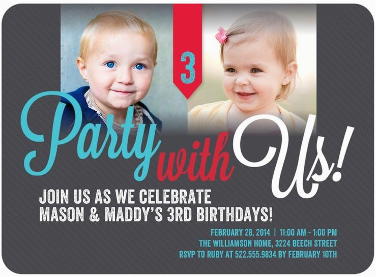 twin birthday invitations