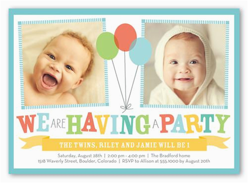 twin birthday invitations
