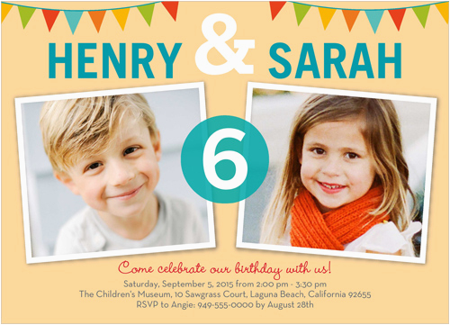 twin birthday invitation templates free