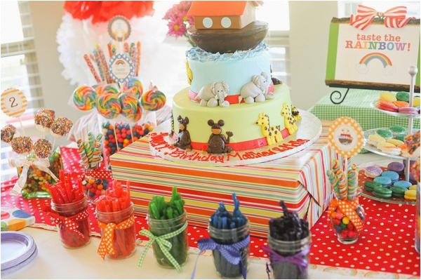 noahs ark themed twins birthday party