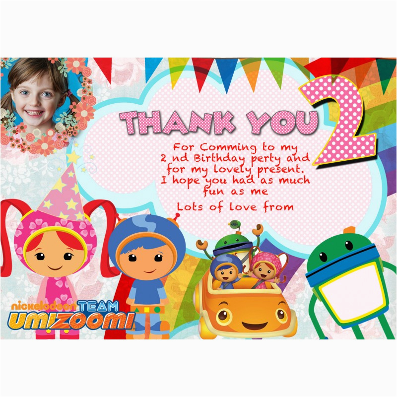 personalized team umizoomi party invitations thank you