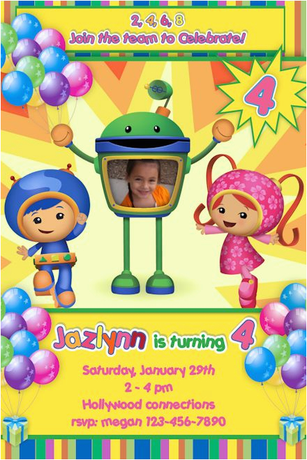 team umizoomi birthday invitations