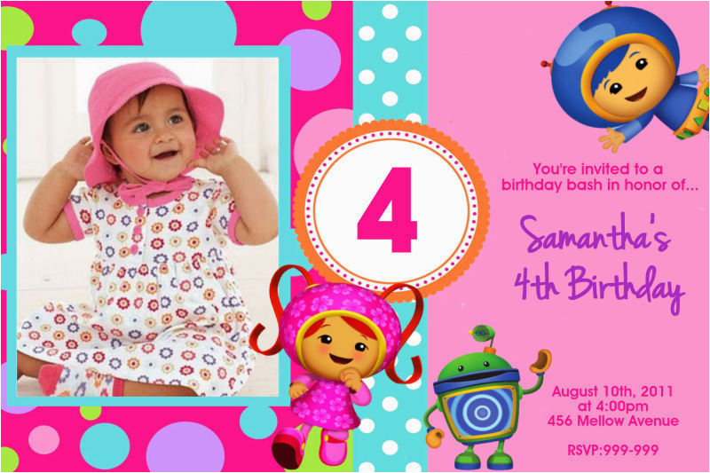 team umizoomi birthday invitations u print 24hr service