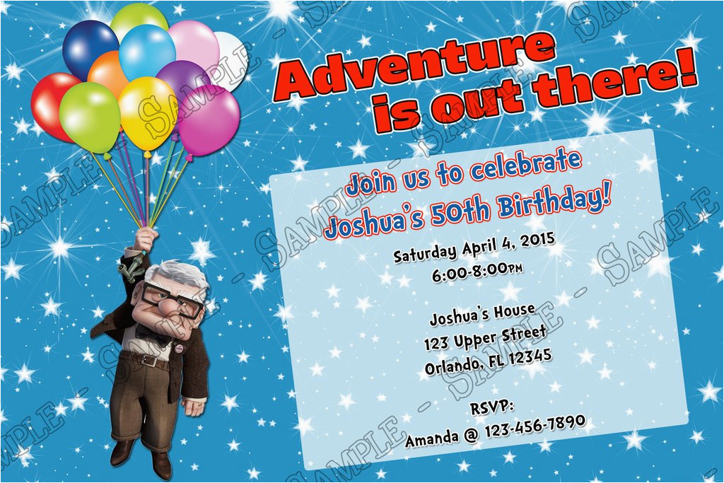 disney up movie birthday party invitation