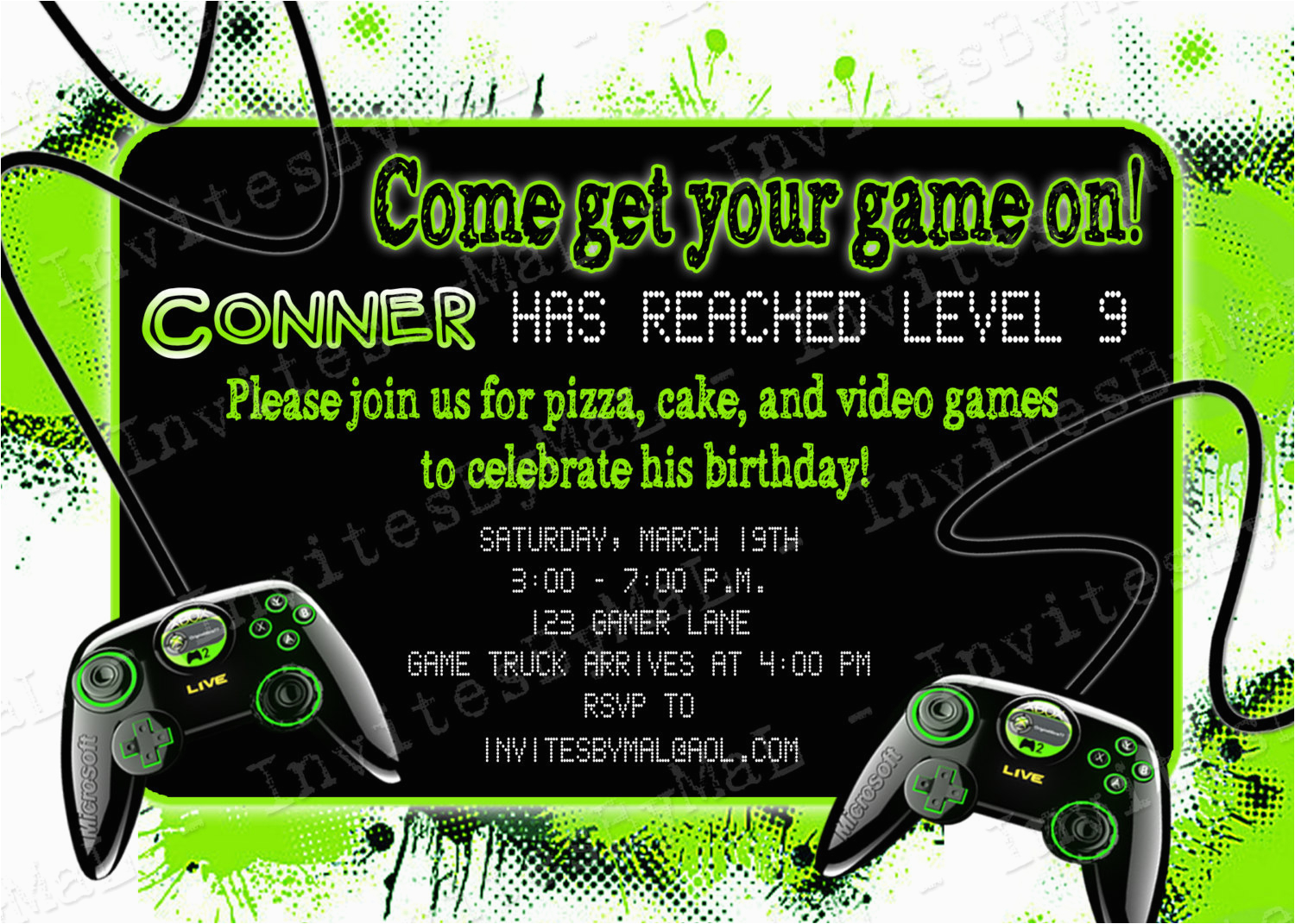 Video Game Birthday Party Invitation Template Free BirthdayBuzz