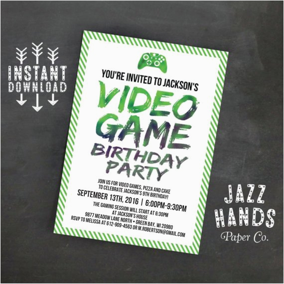 video game party invitation template video