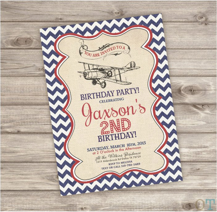 vintage airplane birthday printable