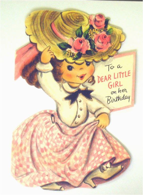 vintage birthday card to a dear little