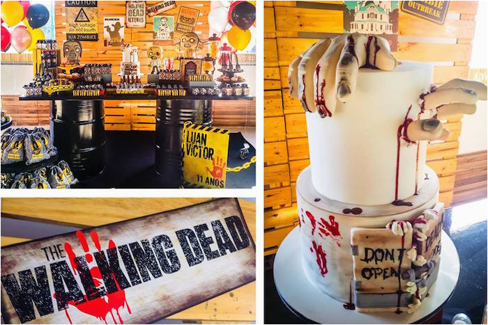 walking dead zombie themed birthday party