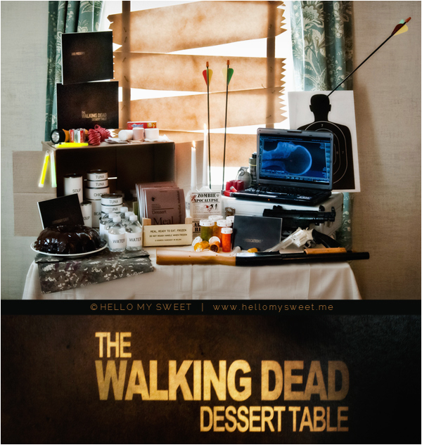 sweet parties the walking dead birthday dessert table