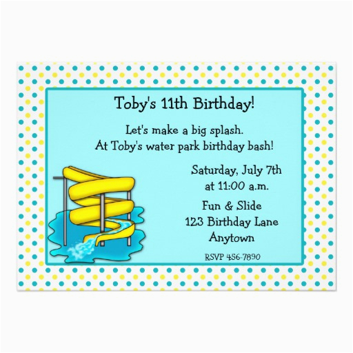 personalized water park party invitations