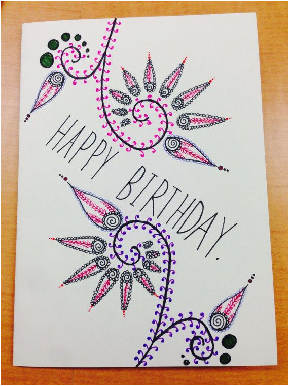 hand drawn birthday card by cardsbys on etsy 5 00