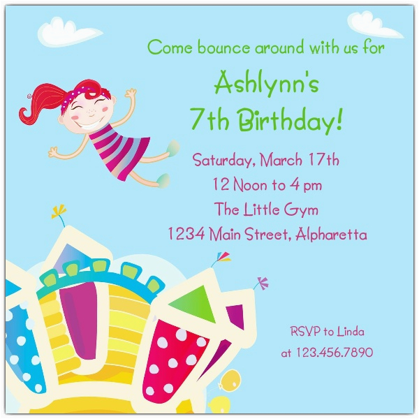 bouncy castle birthday invitations p 615 55 096