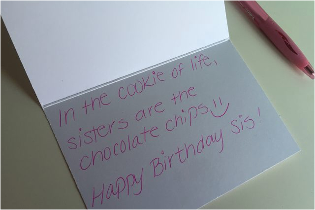ideas on what to write on a birthday card for your sister