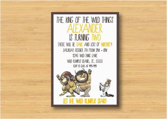 where the wild things are invitation