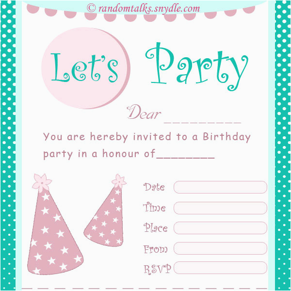 free printable birthday invitations