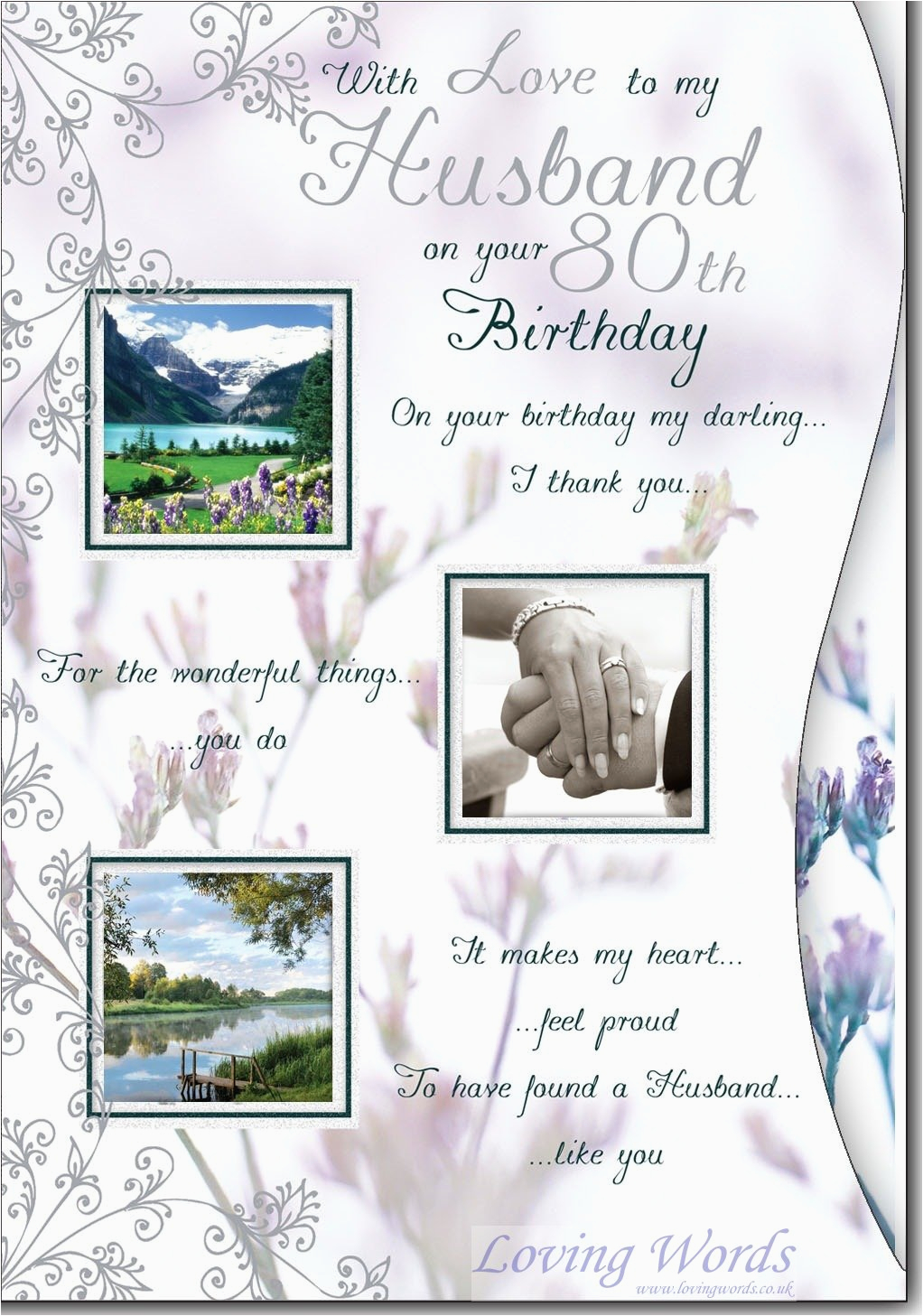 husband 80th birthday greeting cards by loving words