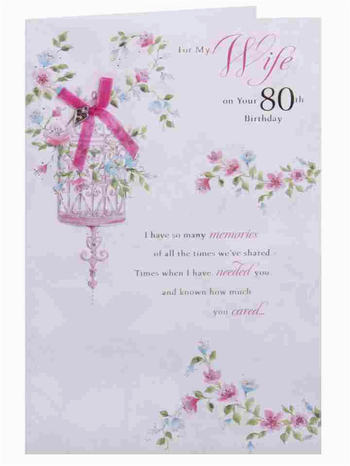 wife 80th birthday pink ribbon birdcage milestone 30