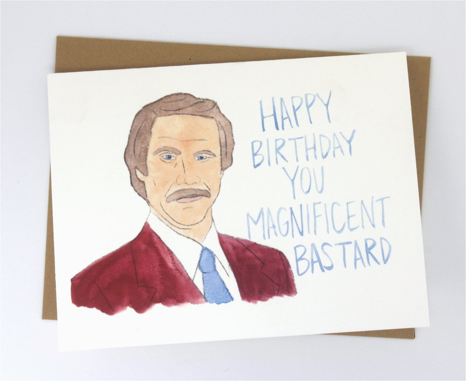 anchorman ron burgundy birthday card on