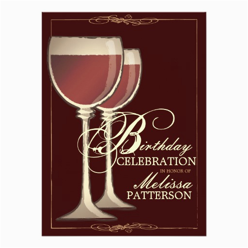 elegant wine themed birthday party invitation 161324158516461815