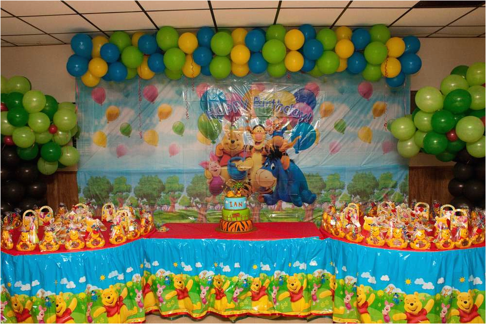 Winnie the Pooh 1st Birthday Decorations Winnie the Pooh Birthday Party Ideas Photo 11 Of 74