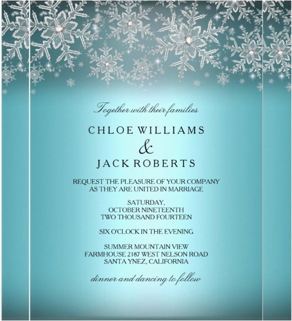 14 winter wedding invitation templates sample example