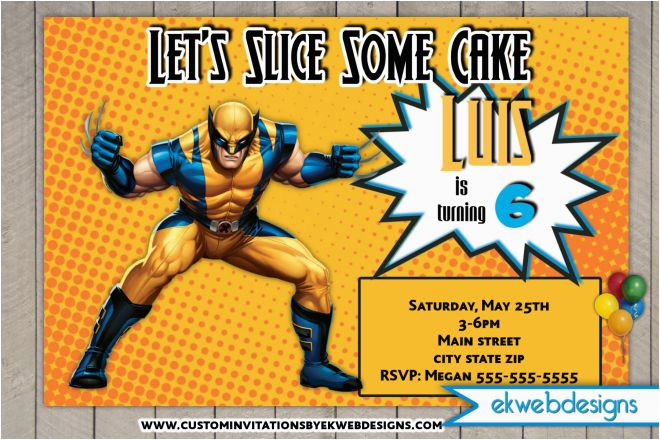 x men wolverine birthday invitations custom wolverine party invites