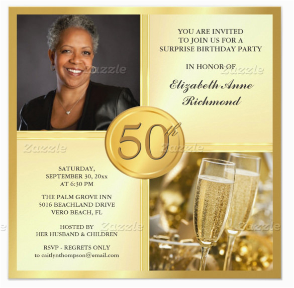 sample 50th birthday invitation