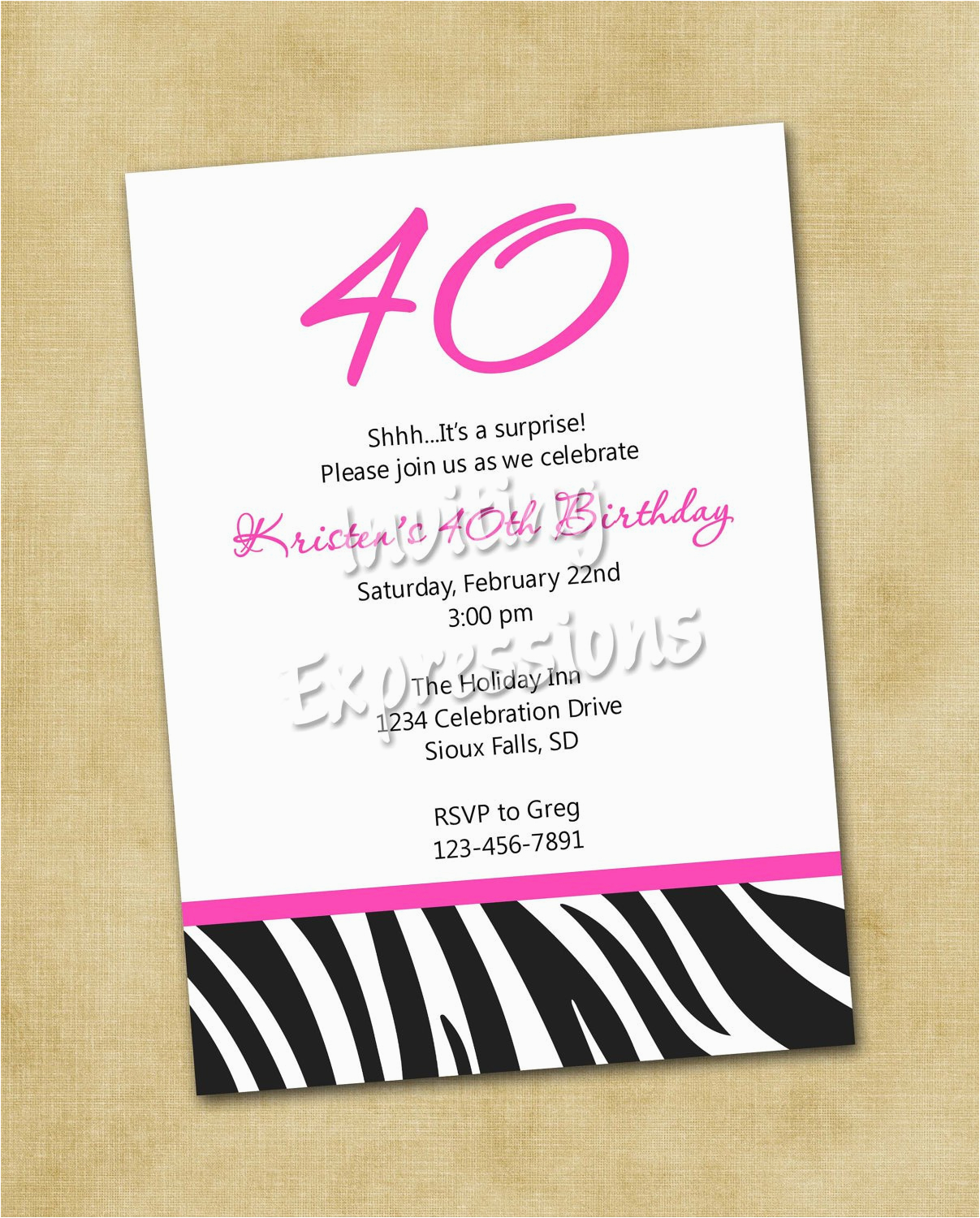 surprise 40th birthday invitation wording samples