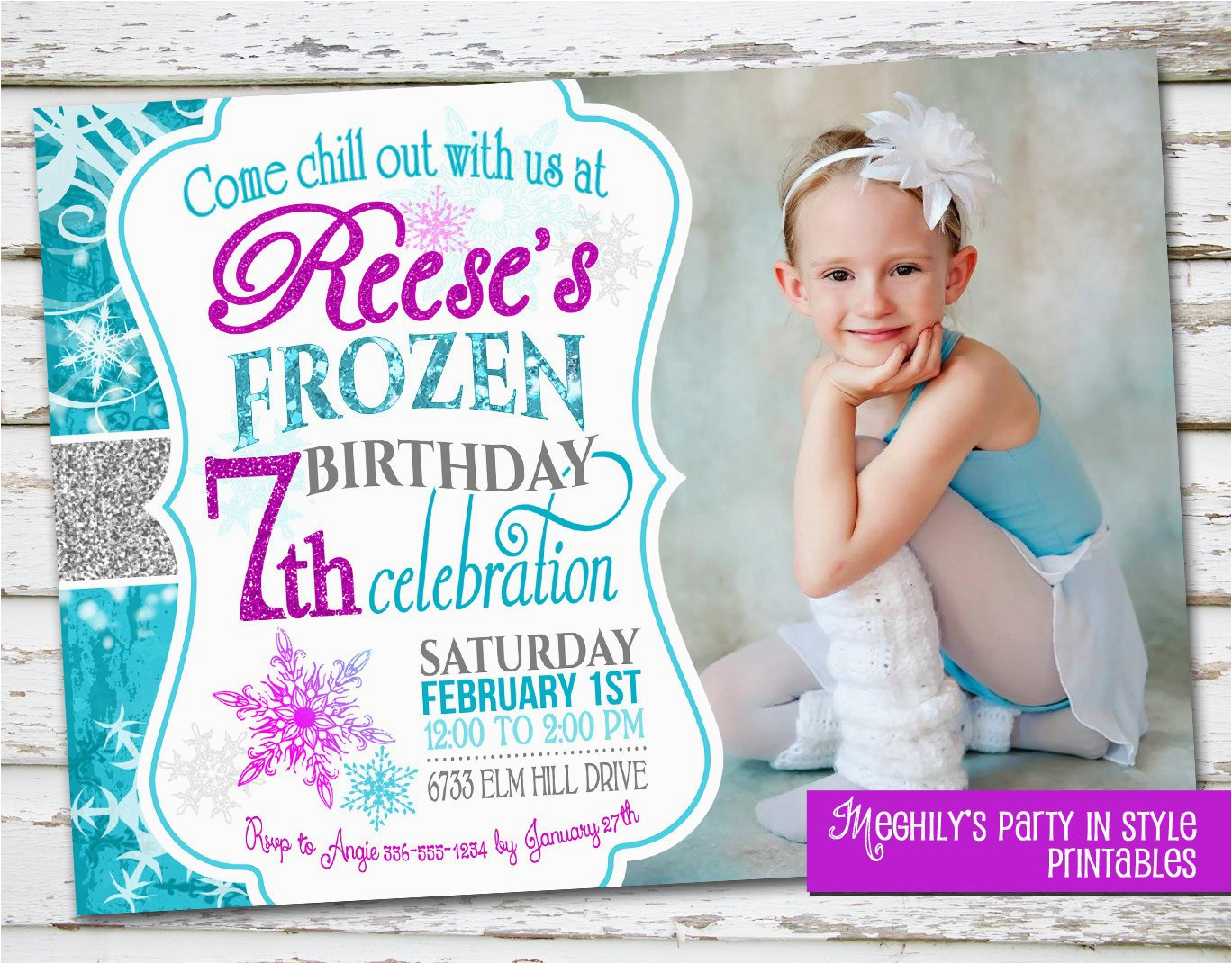 frozen birthday invitation with photo