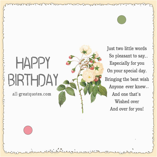 just two little words so pleasant to say happy birthday free cards