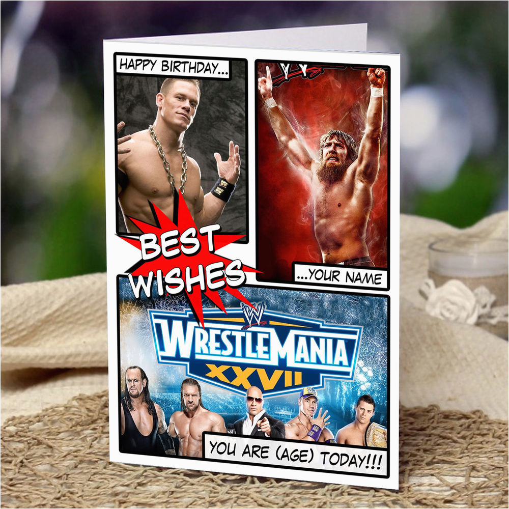 wwe birthday cards wwe wrestlemania personalised birthday card son