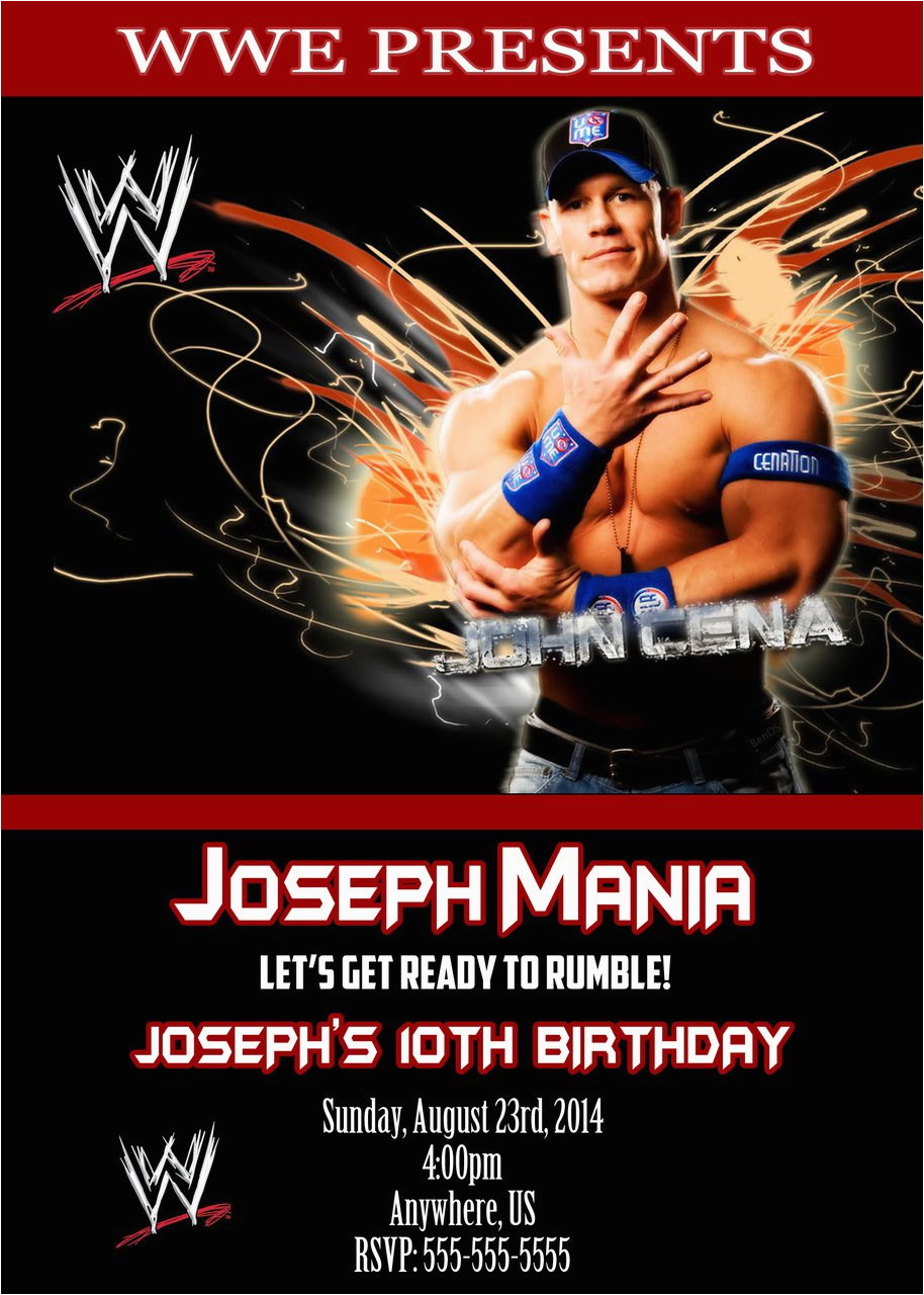 wwe birthday party invitations