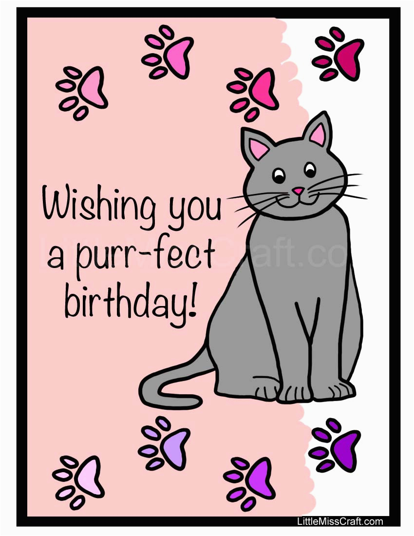 5 best images of free printable cat birthday cards cat