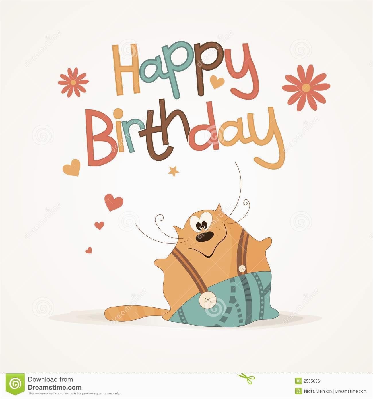 cute happy birthday card stock vector image of bright