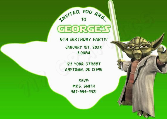 star wars yoda birthday invitation