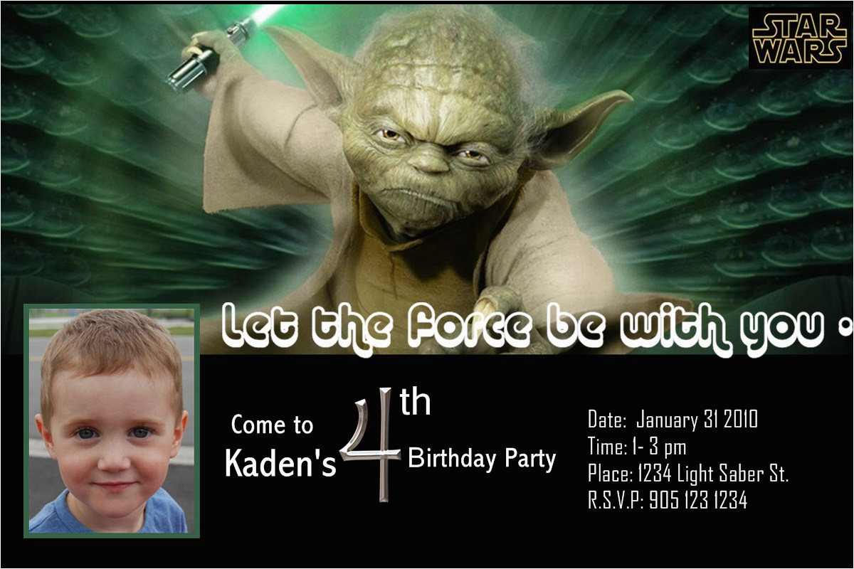 yoda birthday invitations