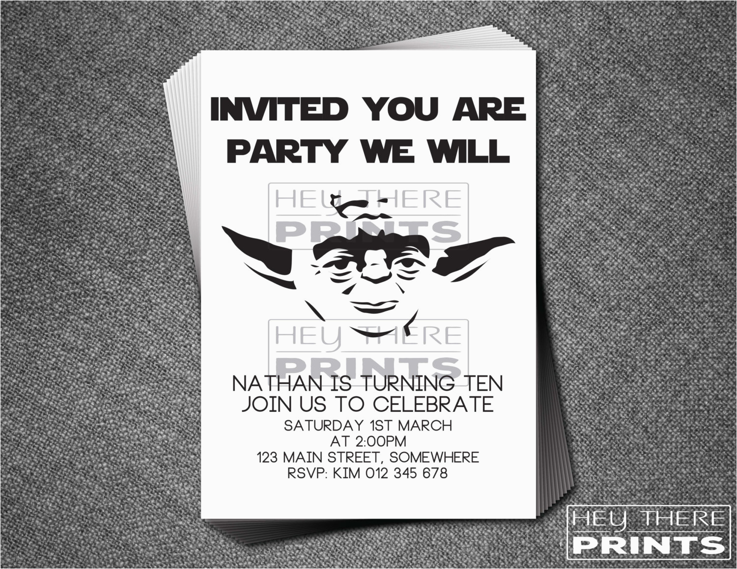 yoda birthday invitations star wars