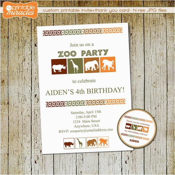 zoo birthday invitation printable safari