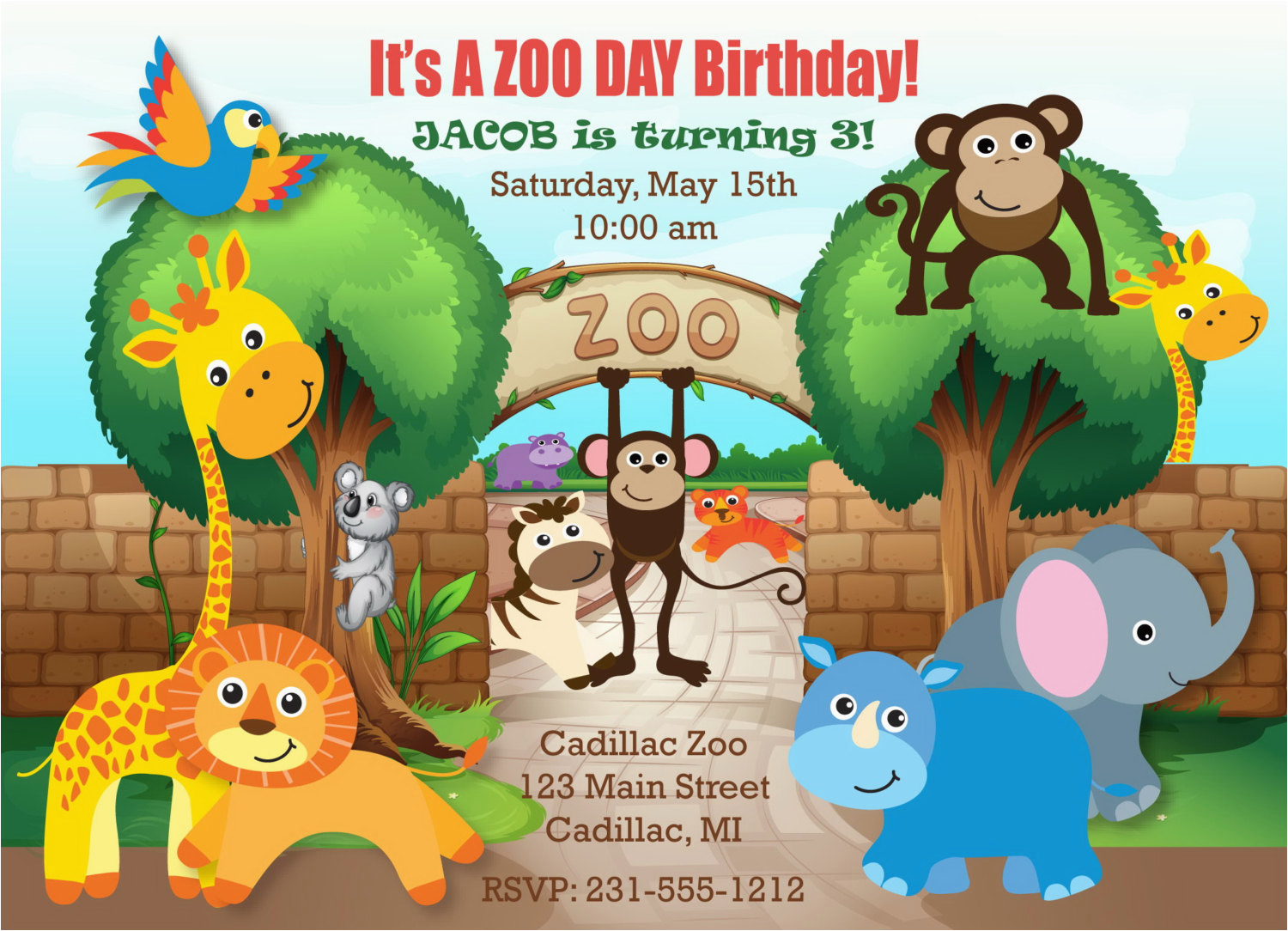 zoo birthday invitations for invitations your birthday invitation templates by implementing enchanting motif concept 12