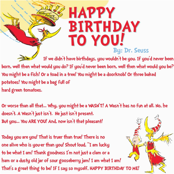 Dr Seuss Happy Birthday to You Quotes | BirthdayBuzz