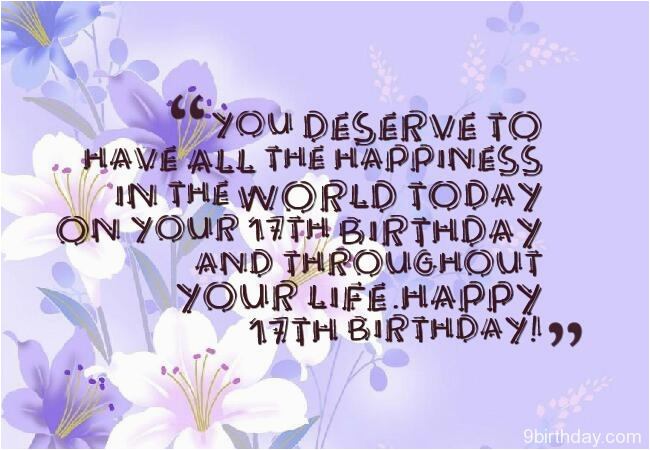 Happy 17th Birthday Quotes Funny Sweet 17 Birthday Wishes and Messages ...