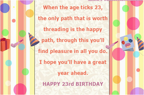 23rd birthday quotes card