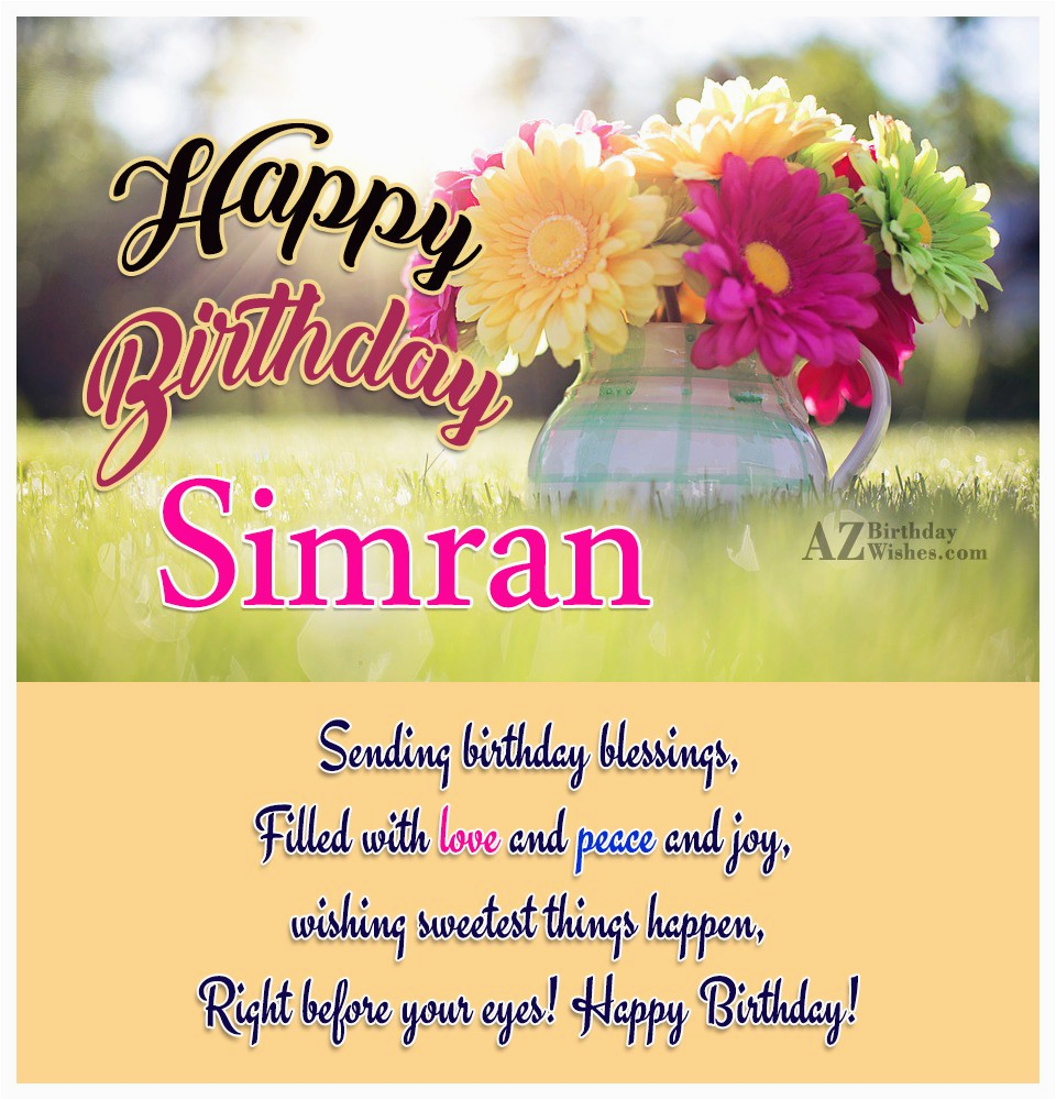 happy birthday simran
