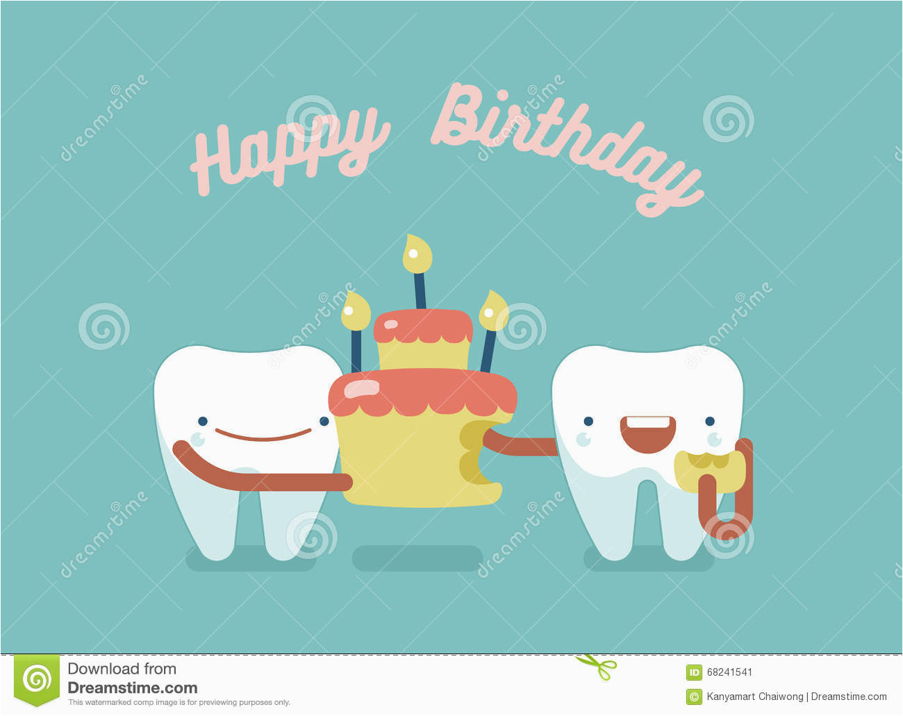 stock illustration happy birthday dental concept design image68241541