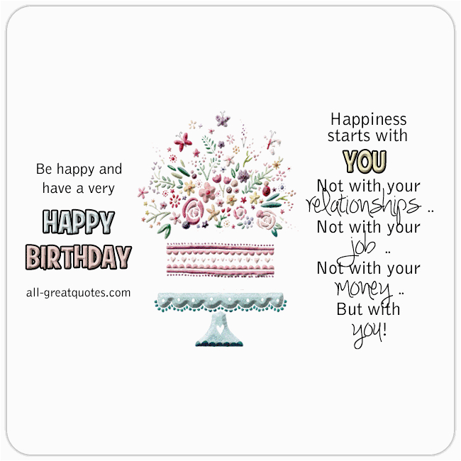 happiness starts with you birthday card