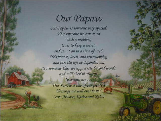 our papaw personalized poem birthday christmas or fathers day gift