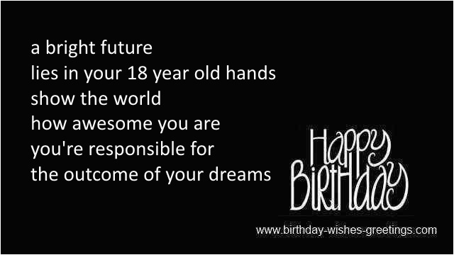 18th happy birthday wishes 18 year old boy poems friends