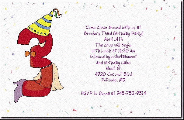 birthday invitation quotes for 3 year old