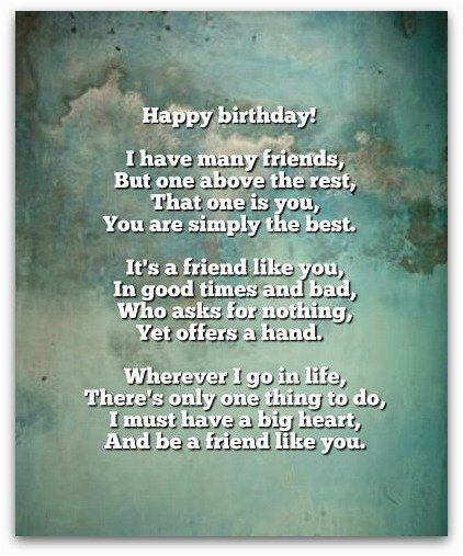 best buddy birthday poem